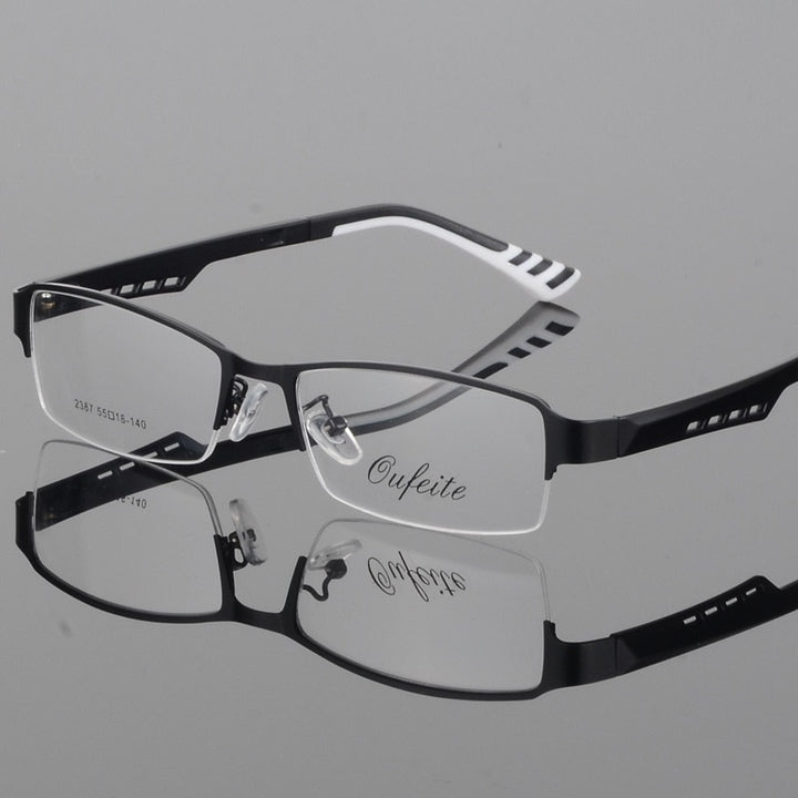 Reven Jate Women's 2387 Eyeglasses Semi-Rim Alloy Semi Rim Reven Jate