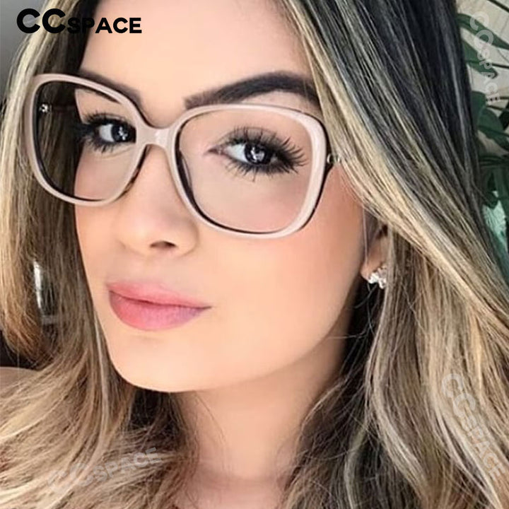 CCspace Unisex Full Rim Cat Eye Tr 90 Titanium Frame Eyeglasses 45836 Full Rim CCspace