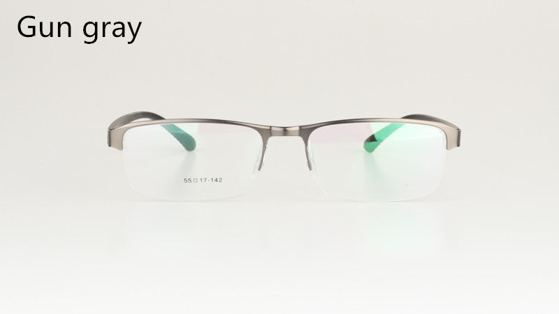 Hdcrafter Men's Semi Rim Rectangle Titanium Alloy Frame Photochromic Reading Glasses 9bs Reading Glasses Hdcrafter Eyeglasses