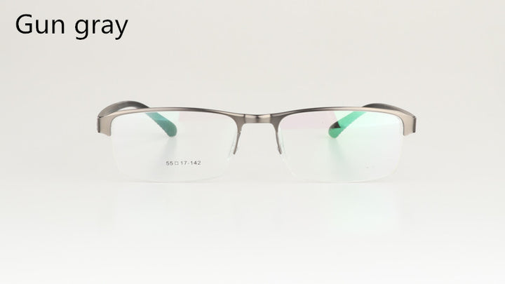 Hdcrafter Men's Semi Rim Rectangle Titanium Alloy Frame Photochromic Reading Glasses 9bs Reading Glasses Hdcrafter Eyeglasses