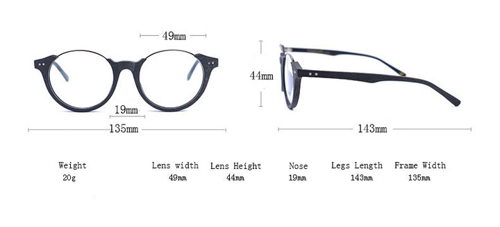 Hdcrafter Unisex Full Rim Round Metal Wood Frame Eyeglasses Ps5059 Full Rim Hdcrafter Eyeglasses