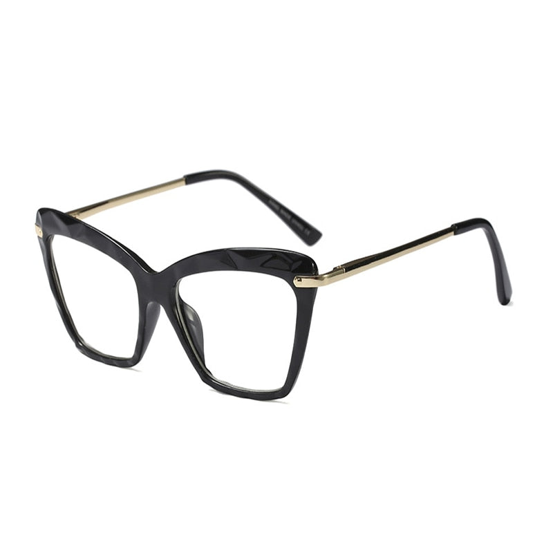 Hotony Women's Full Rim Cat Eye Acetate Frame Eyeglasses 97533 Full Rim Hotony black
