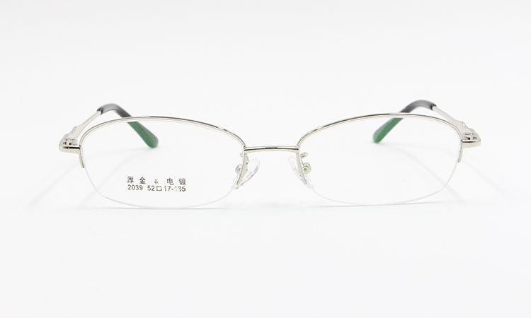 Women's Alloy Frame Semi Rim Eyeglasses 2039 Semi Rim Bclear Silver