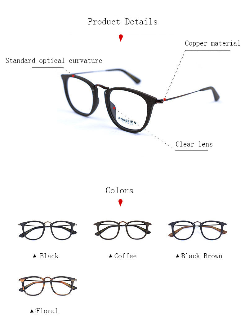 Hdcrafter Unisex Full Rim Round Metal Acetate Frame Eyeglasses Ps9121 Full Rim Hdcrafter Eyeglasses