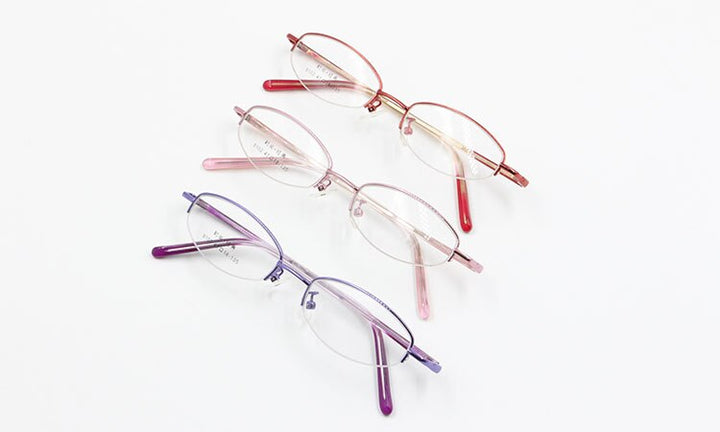 Women's Alloy Frame Semi Rim Eyeglasses 8102 Semi Rim Bclear