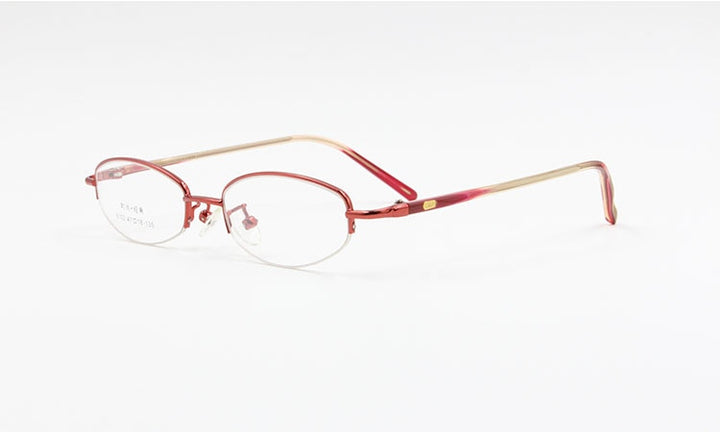 Women's Alloy Frame Semi Rim Eyeglasses 8102 Semi Rim Bclear