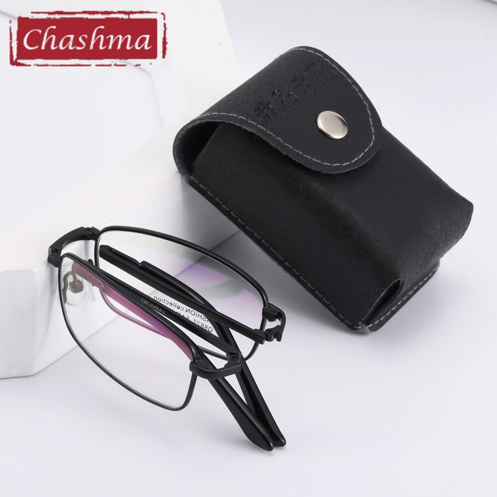 Chashma Ottica Unisex Full Rim Square Foldable Stainless Steel Alloy Eyeglasses 8827 Full Rim Chashma Ottica