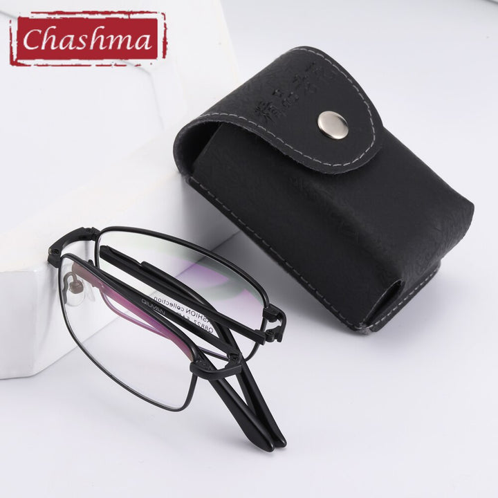 Chashma Ottica Unisex Full Rim Square Foldable Stainless Steel Alloy Eyeglasses 8827 Full Rim Chashma Ottica