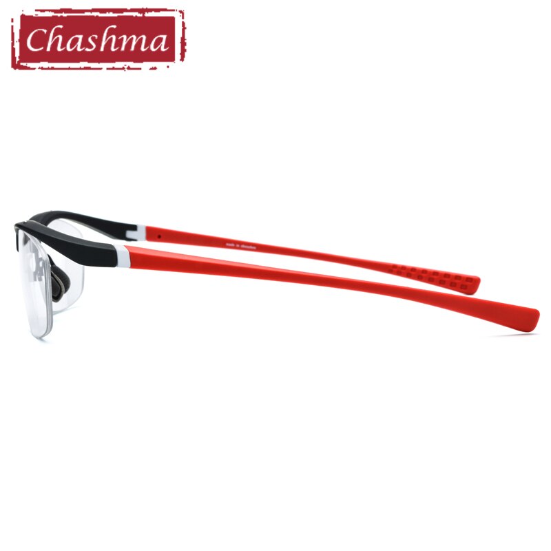 Chashma Men's Semi Rim Square Tr 90 Titanium Sport Eyeglasses 7027 Semi Rim Chashma