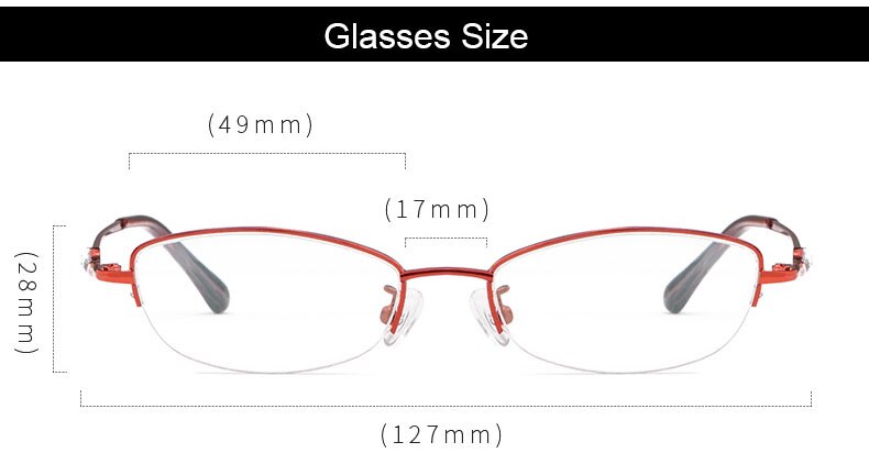 Hotochki Women's Semi Rim Alloy Frame Reading Glasses 3039 Reading Glasses Hotochki