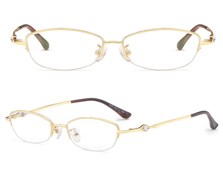 Hotochki Women's Semi Rim Alloy Frame Reading Glasses 3039 Reading Glasses Hotochki