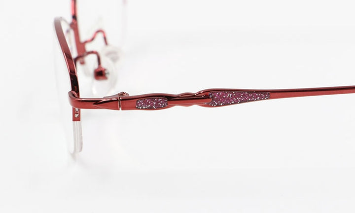 Women's Alloy Frame Semi Rim Eyeglasses 2039 Semi Rim Bclear
