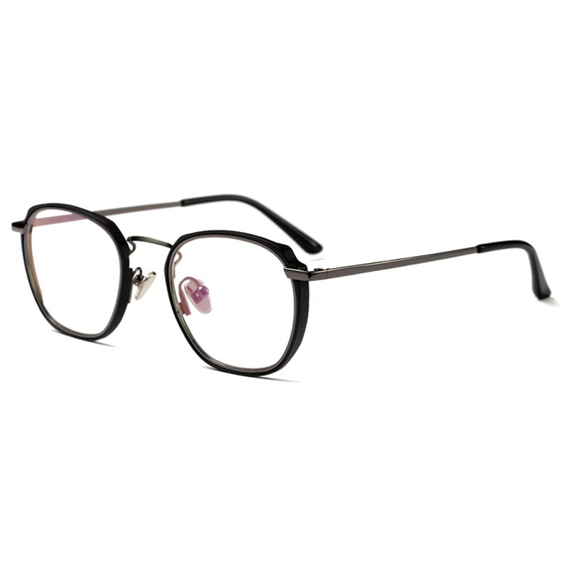 Hotony Unisex Full Rim Round Square Acetate Eyeglasses 1718063 Full Rim Hotony Black