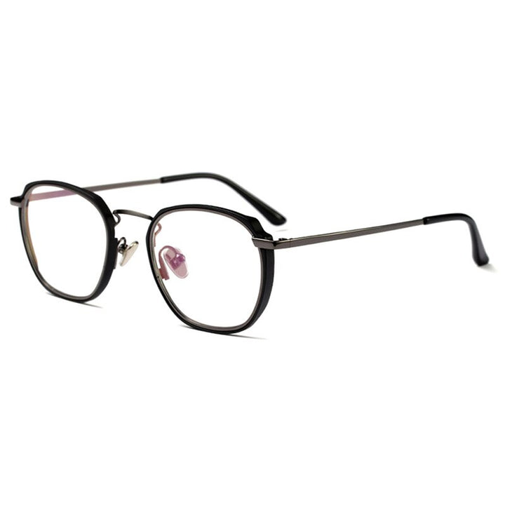 Hotony Unisex Full Rim Round Square Acetate Eyeglasses 1718063 Full Rim Hotony Black