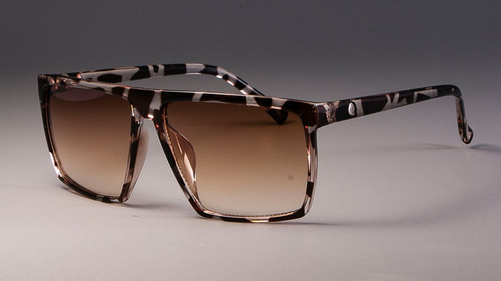 CCspace Unisex Full Rim Acetate Square Frame Steampunk Sunglasses Kulou Sunglasses CCspace Sunglasses leopard tea