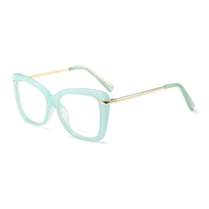 Hotony Women's Full Rim Cat Eye Acetate Frame Eyeglasses 97331 Full Rim Hotony green