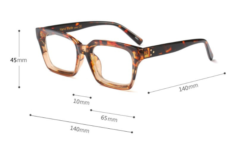 CCspace Unisex Full Rim Square Resin Rivet Frame Eyeglasses 45440 Full Rim CCspace
