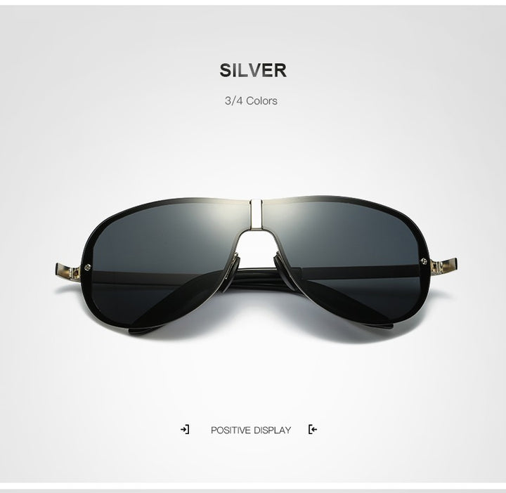 Hdcrafter Men's Full Rim Rectangle Oval Alloy Frame Polarized Sunglasses Sunglasses HdCrafter Sunglasses