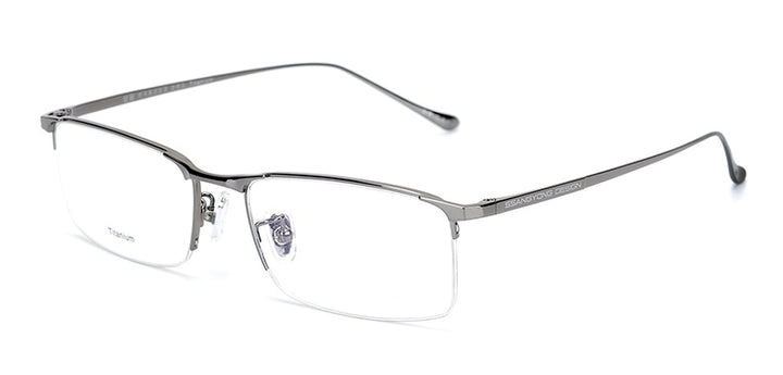 Hotony Men's Semi Rim Square Titanium Frame Eyeglasses S8803 Semi Rim Hotony