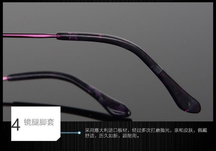 Women's Semi Rim Alloy Frame Eyeglasses F6019 Semi Rim Bclear