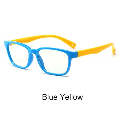 Ralferty Kids Square Eyeglasses Anti-blue Light TR90 Flexible M8140 Full Rim Ralferty Blue Yellow