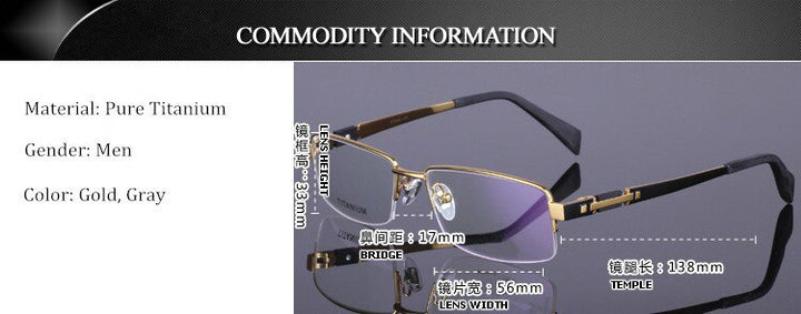 Chashma Ottica Men's Semi Rim Rectangle Titanium Eyeglasses 8001 Semi Rim Chashma Ottica