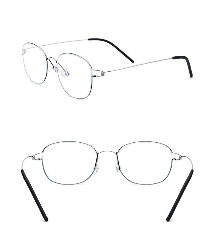 Hdcrafter Unisex Full Rim Round Titanium Screwless Frame Eyeglasses 28618 Full Rim Hdcrafter Eyeglasses