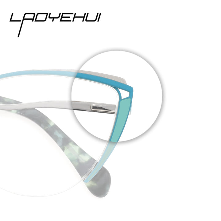 Laoyehui Women's Eyeglasses Cat Eye Alloy Reading Glasses 8369-1 Reading Glasses Laoyehui
