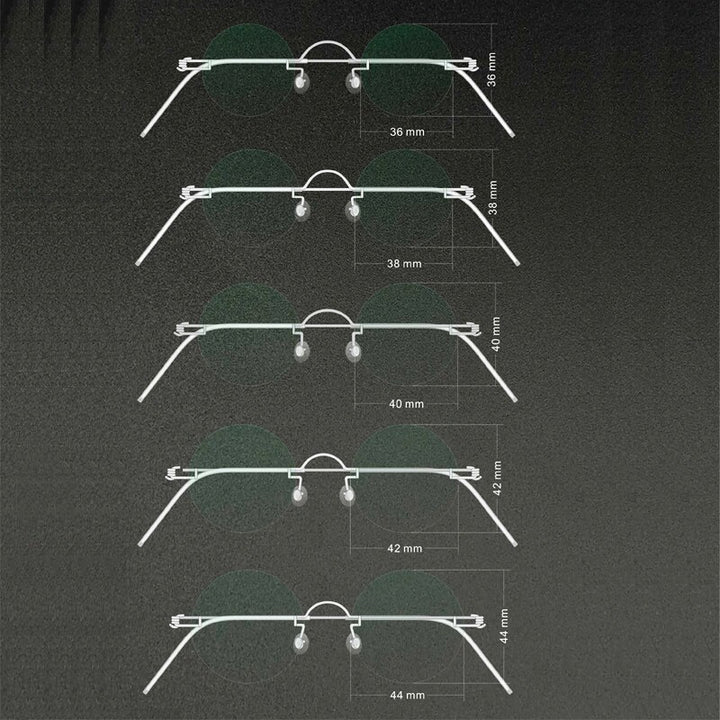 Yujo Unisex Rimless Small Round Screwless Stainless Steel Reading Glasses Y020 Reading Glasses Yujo