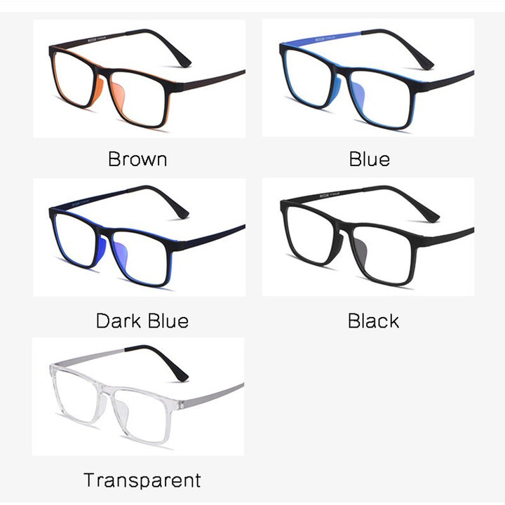 Hotony Unisex Full Rim Square TR 90 Resin Frame Eyeglasses Hr3068 Full Rim Hotony