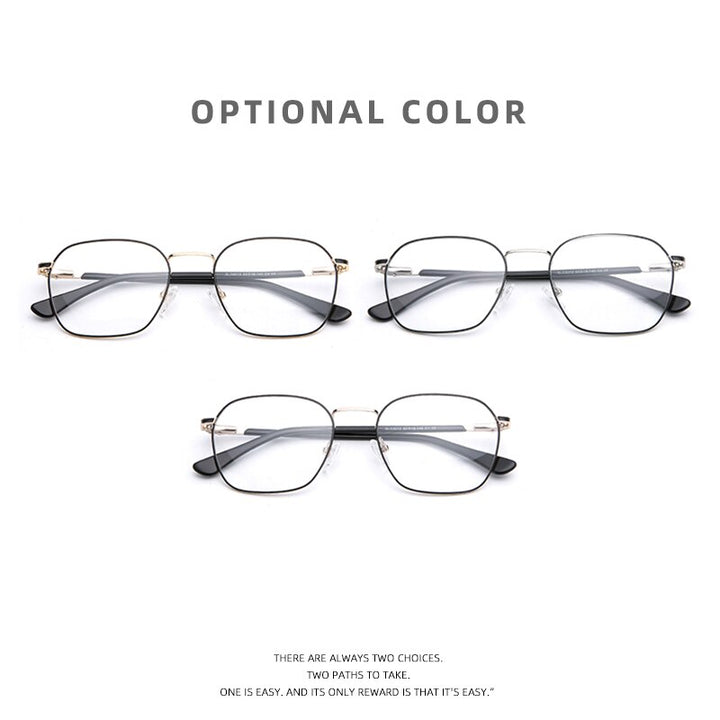 Laoyehui Unisex Eyeglasses Alloy Ultra Light Polygon Frame 9012 Full Rim Laoyehui