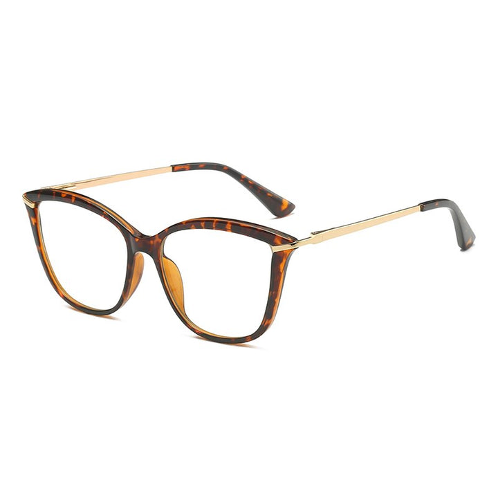 CCspace Unisex Full Rim Cat Eye Tr 90 Titanium Frame Eyeglasses 46911 Full Rim CCspace C3Leopard