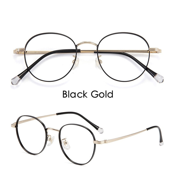 Yimaruili Unisex Full Rim Round Titanium Frame Eyeglasses T8805 Full Rim Yimaruili Eyeglasses