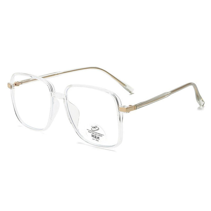 Hotony Unisex Full Rim Square TR 90 Resin Frame Eyeglasses 8877 Full Rim Hotony Transparent-C3