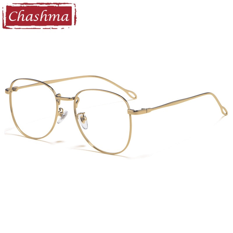 Chashma Ottica Unisex Full Rim Round Square Stainless Steel Eyeglasses Full Rim Chashma Ottica