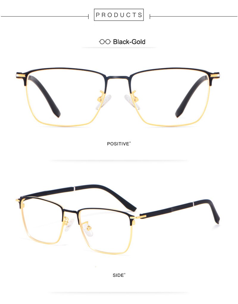 Hotony Unisex Full Rim Square Alloy Frame Eyeglasses 3007 Full Rim Hotony
