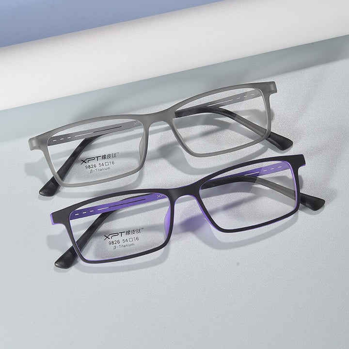 Unisex Full Rim Acetate Titanium Frame Eyeglasses Sc9826 Full Rim Bclear