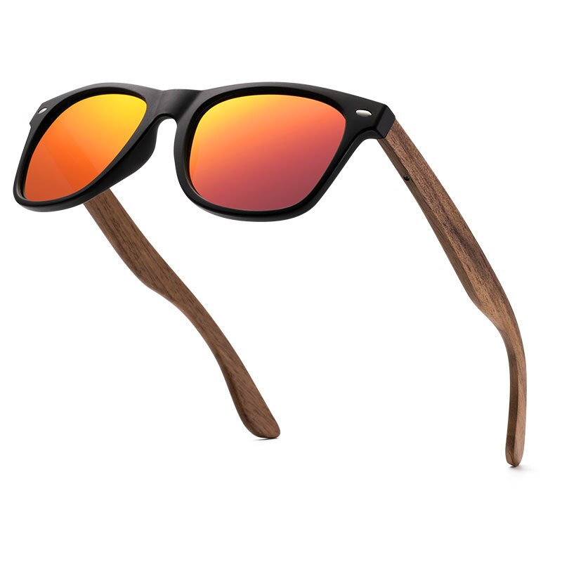 Yimaruili Men's Full Rim Wood Resin Frame HD Polarized Sunglasses 8004 Sunglasses Yimaruili Sunglasses Red  
