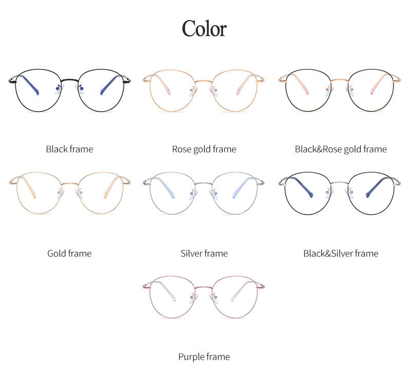 Hotony Unisex Full Rim Round Alloy Eyeglasses 29167 Full Rim Hotony