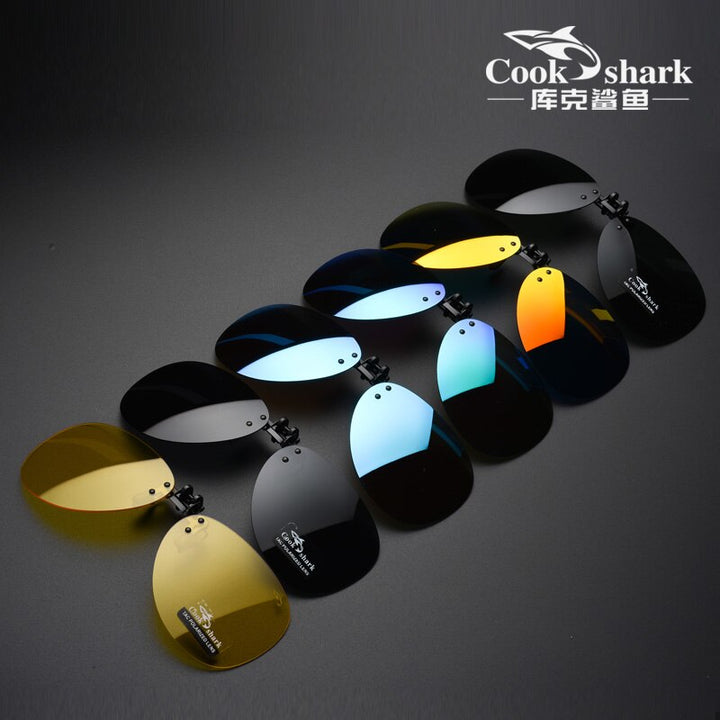 Cook Shark Polarized Men's Sunglasses Clip Driving Glasses Clip Driving Uv Sunglasses Cook Shark