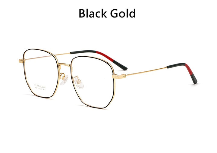 Yimaruili Unisex Full Rim Titanium Polygon Frame Eyeglasses T8821 Full Rim Yimaruili Eyeglasses
