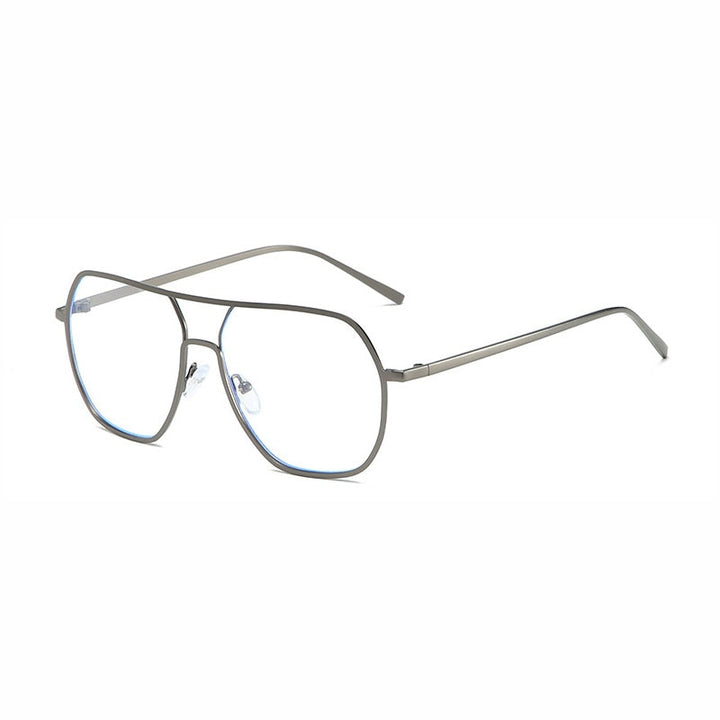 Hotony Unisex Full Rim Double Bridge Polygonal Alloy Frame Eyeglasses 60803 Full Rim Hotony
