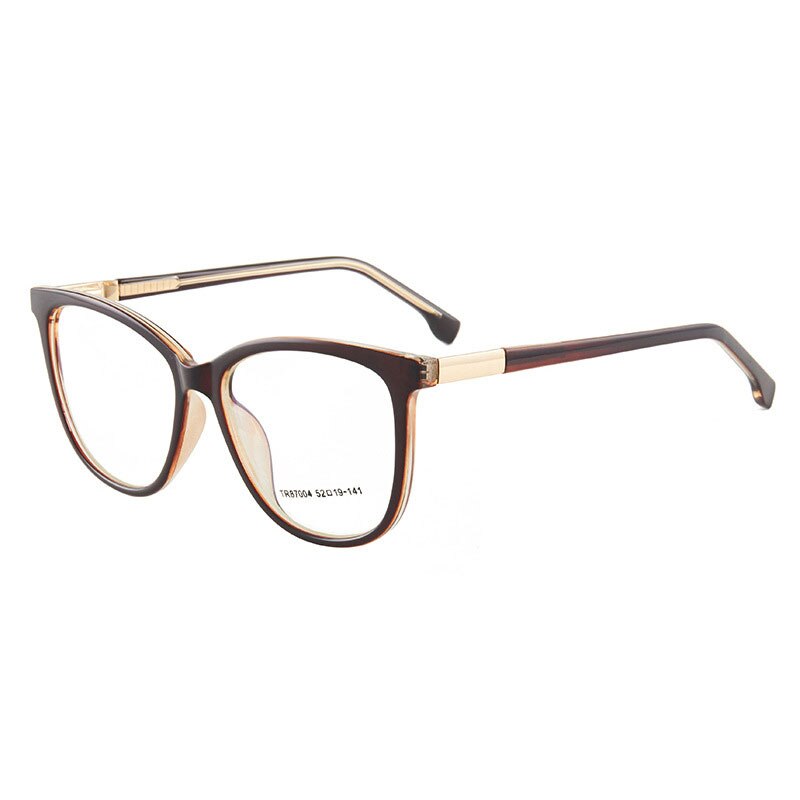 Hotony Woman's Full Rim Cat Eye TR 90 Resin Alloy Frame Eyeglasses 7004 Full Rim Hotony