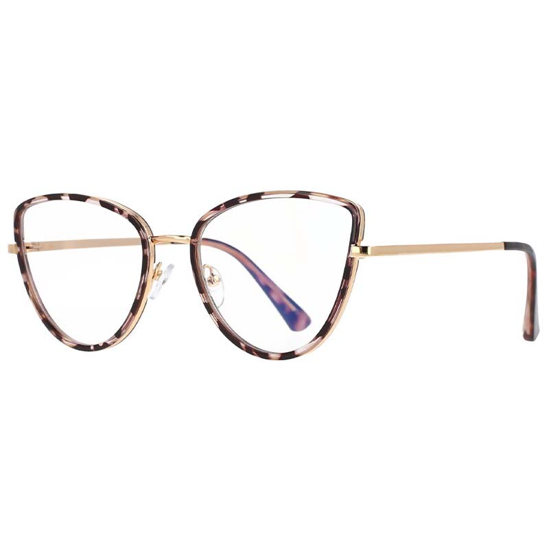 CCspace Women's Full Rim Cat Eyel Tr 90 Titanium Frame Eyeglasses 53369 Full Rim CCspace leopard