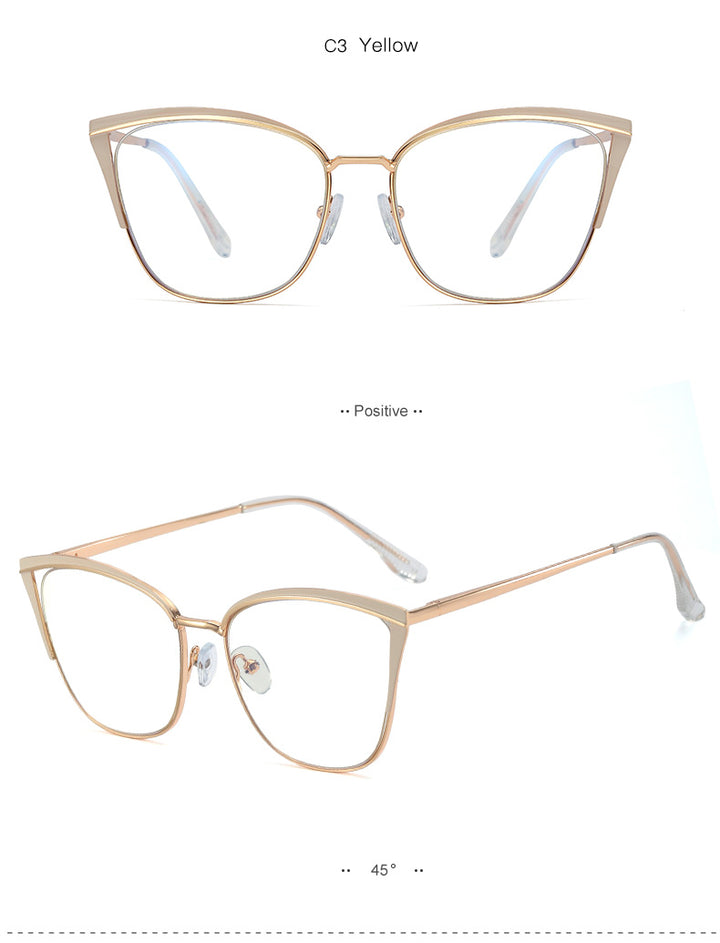 Hotony Women's Full Rim Cat Eye TR 90 Resin Alloy Frame Eyeglasses 95778 Full Rim Hotony