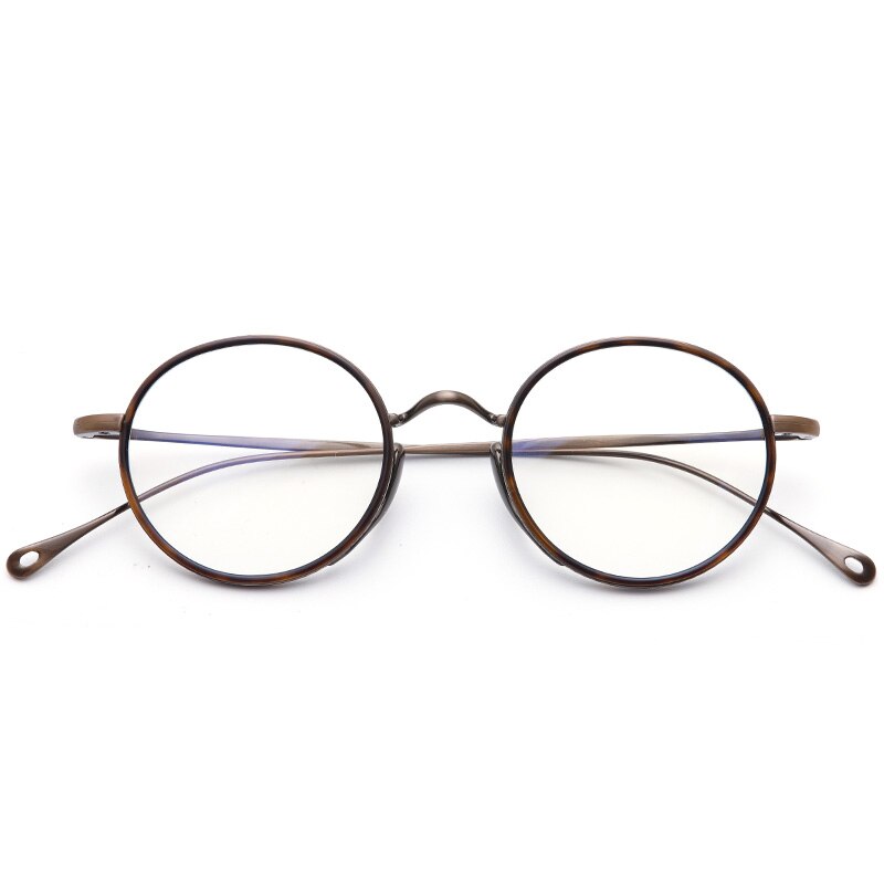Muzz Men's Full Rim Round Titanium Acetate Frame Eyeglasses M70705 Full Rim Muzz C3