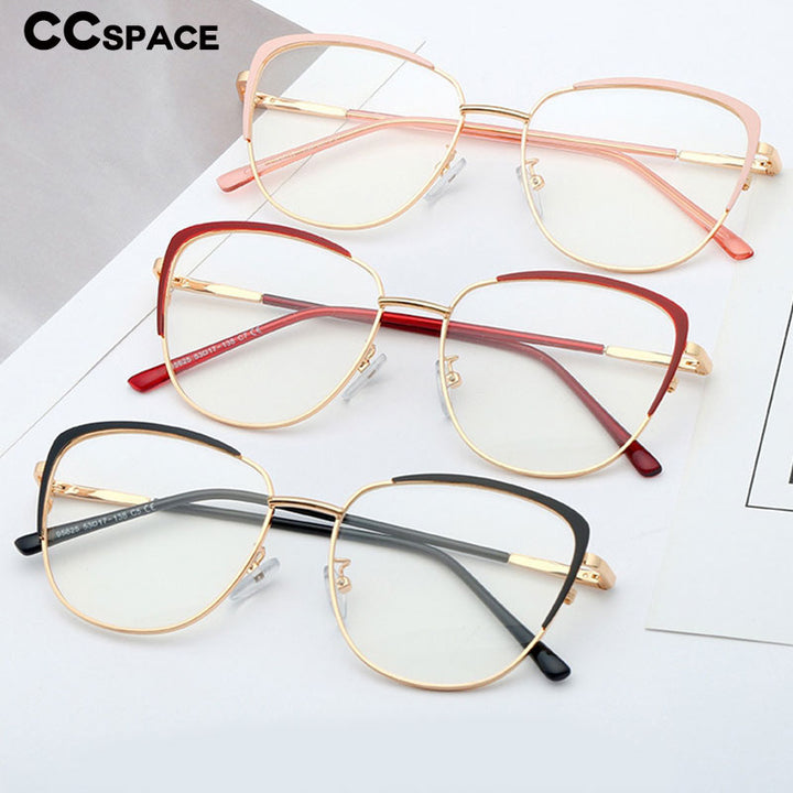 CCspace Unisex Full Rim Cat Eye Alloy Frame Eyeglasses 48183 Full Rim CCspace