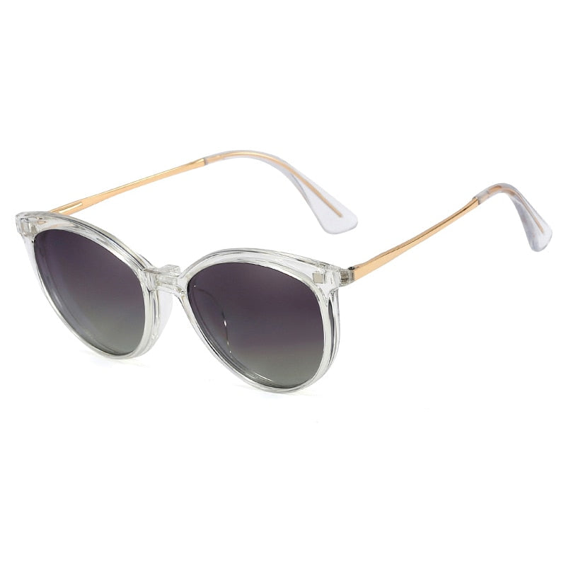 CCspace Unisex Full Rim Round Cat Eye Tr 90 Titanium Frame Eyeglasses Clip On Sunglasses 48344 With Clip Ons CCspace clear