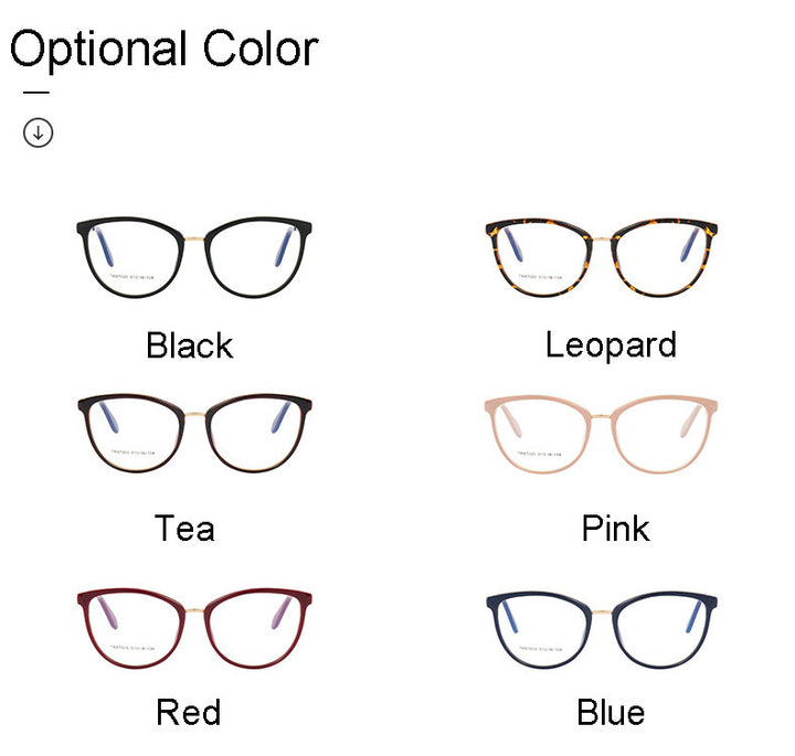 Hotony Women's Full Rim TR 90 Resin Round Frame Eyeglasses 7005 Full Rim Hotony