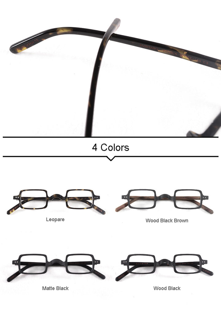Hdcrafter Unisex Full Rim Square Acetate Wood Frame Eyeglasses Ft6016 Full Rim Hdcrafter Eyeglasses